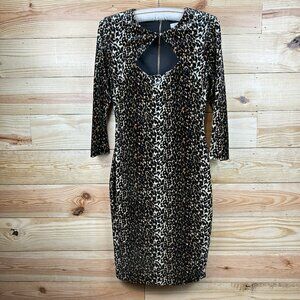 Cache velvet leopard print dress brown and black